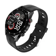 E12 Smart Watch Men Bluetooth Call Custom Dial Full Touch Screen Waterproof Smartwatch For Android IOS Sports Fitness Tracker - Black silicone