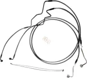 Magnum Designer +4" Front Lower Dual Disc ABS Brake Line Kit Black Harley 14-Up