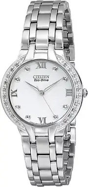 Citizen 169160 Womens EM0120-58A Eco-Drive Bella Accented Watch Silver