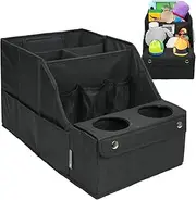 Rear Car Organizer | Multi-Compartment Organizers | Back Car Organizer with 2 Mesh Cup Holders and 2 Side Tablet Pockets for Travel