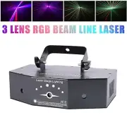 3 Lens RGB Beam Line Laser Projector Light DMX DJ Party Club Stage Light Effect