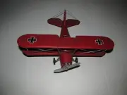 Red Barron WWI Metal Bi-Plane Military Aircraft Model Airplane Decor Kids Room