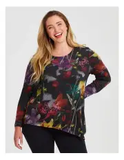 [Taking Shape] Bamboo Cosy Painterly Top in Print