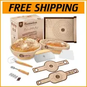Sourdough Bread Baking Essentials Kit: 16 Tools Including Baskets & Accessories