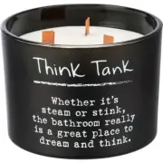Jar Candle~"Think Tank Whether It's Steam Or Stink~The Bathroom Really Is A..."