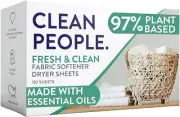 Clean People All Natural Fabric Softener Sheets - Dryer Sheets - Softens 120 pk
