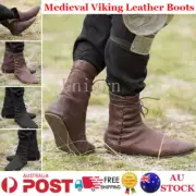 Medieval Knight Hunter Prince Leather Boots for Men Women Stage Elf Single Flats