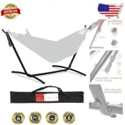 Black Hammock Stand with Carrying Bag - Quick Install for 2 Person Relaxation