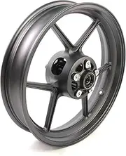 Matte Black Front Wheel Rim Compatible with Kawasaki Ninja ZX6R 2005-2012, ZX10R 2006-2010, Z750 2007-2008, Bearing included, Motorcycle Replacement Accessories Parts