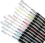 Double Line Outline Pens, 12 Colors Self-Outline Metallic Markers Glitter Writing Drawing Pens Stationery for Gift Card Writing,Drawing Pens for Birthday Greeting,Scrap Booking,DIY Art Crafts Easter egg making