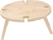Gatuida 1Pc Portable Folding Wine Table Durable Khaki Picnic Table for Outdoor Gatherings Beach Camping and Indoor Parties Snack Food Station
