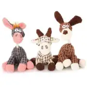 Fun Pet Toy Donkey Shaped Corduroy Chew Toy For Dog Puppy Squeaker Squeaky Plush