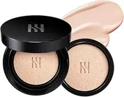 Black Cushion Foundation 23N1 Beige, Full Coverage, Matte Finish, 15g + 15g Refill Set for Hera