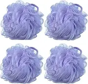 60g/pcs Purple Mesh Bath Sponge Shower Pouf Loofahs Shower Puff Pack of 4 (Purple)
