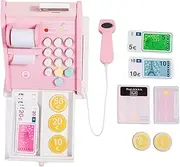 Abaodam 1 Set Simulation Cash Register for Emulation Cashier Learning Tool with Calculator Function for Pretend Play and Early Education Activities