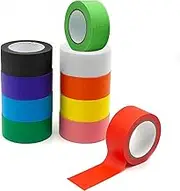 10 Rolls Colored Masking Tape(15mm×20 m), Rainbow Colors Painting Tape, Painters Tape, Craft Tape, Labeling Tape, Paper Tape for Bullet Journals, Party Decorations, DIY Craft