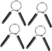 GANAZONO 4Pcs Barbell Spring Clip Collars for Weightlifting Powerlifting Durable Dumbbell Clamps Secure for Gym Use Essential Accessory for Training