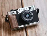 Ebony Walnut Wood Handle Grip for Fujifilm X100V Ultra Light Weight Alloy Base