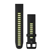 Garmin Fenix 7S Pro 20mm QuickFit Silicone Replacement Black Electric Lime