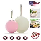 Healthy Ceramic Nonstick Skillet Set: 8" & 10" Pink Pans with Stainless Handles