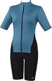 [Speedo] Speed Women's Short Sleeve Wavy Sepa Fitness Swimsuit