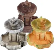 INOOMP 3pcs Miniature Resin Fountain Props for Micro Landscape Decor Zen Garden Accessories for Bonsai and Dollhouse Unique Terrarium Figurines for Creative Landscaping