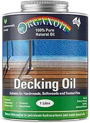Organoil Pure Natural Plant Tung Oil Decking Oil Jarrah 1L