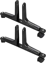 Room Divider Screen Holder, Screen Partition Feet Bracket High Strength Aluminum Alloy 2 Set with Wheels for Heater (Black)