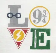 Alice Peterson Wizard Love Sign Handpainted Needlepoint Canvas