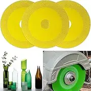 10cm Glass Cutting Discs Upgraded - 1mm Diamond Cutting Disc Saw Blade Wheel Glass Ceramic Cutting, Precise Cutting Polishing Disc for Angle Grinder Multicolor (Yellow)