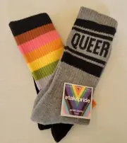 Pride Socks Take Pride Target Brand Socks Size 9-11 Non Binary LGBTQ+ Rainbow