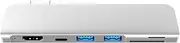 SHU-Store Fit for USB 3.1 Type-C Hub to HDMI Adapter 4K Thunderbolt 3 USB C Hub with Hub 3.0 TF SD Reader Slot PD Fit for MacBook Pro/Air 2018-2020 (Color : C227 C Silver)