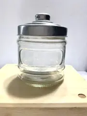 Small 3" Herb-Spice-Stash-Craft Glass Jar-Pop up Clear Aluminum Lid Seal