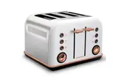 Morphy Richards 242108 White Accents 4 Slice Toaster Rose Gold w Removable Tray