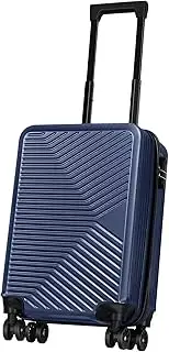 [HarmonyBliss] Lightweight 20" Carry On Luggage Spinner Hard Shell Suitcase Travel Case, Blue, 20", Modern, Blue, 20", Modern