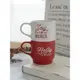 KEEPIN 紅色圣誕咖啡杯個性英文馬克杯家用陶瓷 高顏值情侶早餐杯