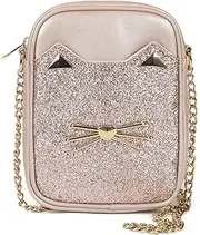 [AFKOMST] Cute Crossbody Purse for Teen Girls Sparkly Cat Purse and Small Crossbody Bags for Women Gift with Chain Strap