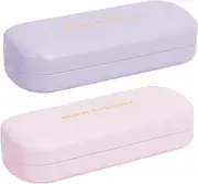 [Arqumi] Glasses Case, 2 Pack Hard Shell Sunglasses Case PU Leather Portable Eyeglass Case Box for Men Women Student