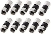 10PCS RG6 F Type Compression Connector Coaxial Compression Connector Fitting Satellite Cable Connectors-Black