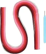 uxcell Paper Quilling Kit, 21.3 Inch 5mm Paper Quilling Strips with Blue Pen for Beginners DIY Hand Crafts Teaching Tools Flower Decoration(Red, Pack of 120)