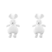 2x The Peanutshell Knitted Bunny Plush Cotton Soft Animal Baby Toy 30cm White 0+