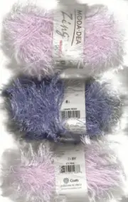 3 Moda Dea Zing Yarn - 2 Icy Pink & 1 Grape Frost All New