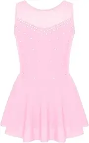 [Jugaoge] Kids Girls Roller Figure Skating Gymnastic Leotard Sparkly Rhinestone Ballet Dance Tutu Dress