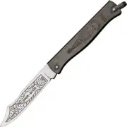 DOUK-DOUK 815PM Folding Knife Carbon Steel Blade, Black Finish