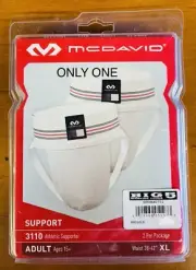MCDAVID 3110 ATHLETIC SUPPORTER ADULT WHITE SIZE XL WAIST 38”-42” ONLY 1 in PACK