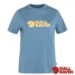 【FJALLRAVEN 北極狐】女 FJäLLRäVEN LOGO 吸濕彈性有機棉混紡短袖圓領衫.T恤.上衣_87146-543 黎明藍