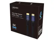 Cruxtec HC21-10-BK HDMI 2.1 8K with Ethernet Male to Male Cable 10m Black, supports 8K@60Hz- 4K@120Hz