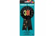 Unique 30th Birthday Award Ribbon (Black) (One Size)