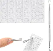 Tyqour Metal Nail Cuticle Pusher Tool Dual Ended Cuticle Pusher and Trimmer Cuticle Scraper with 100/180 Grit Sandpaper Sheets for Manicure Pedicure Nail Art Care Tools