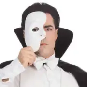 Phantom Opera 1/2 Mask White Fancy Dress Up Halloween Adult Costume Accessory